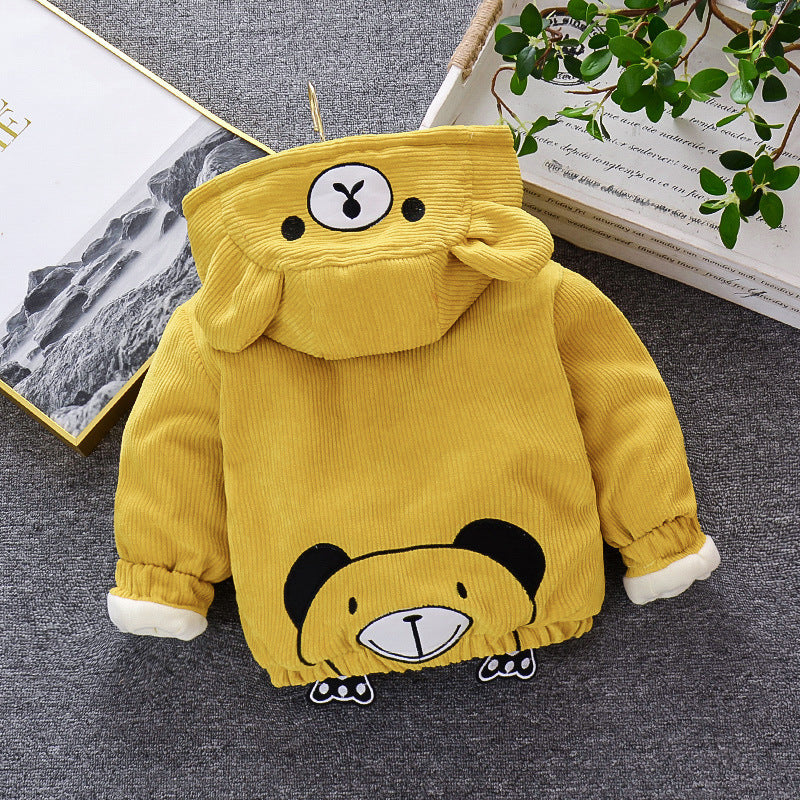 Chaqueta de invierno acolchada con textura aterciopelada elegante