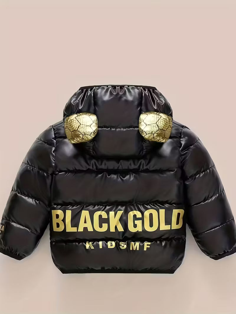 Chaqueta 'Black Gold' cálida con detalles dorados