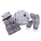 Conjunto de 3 piezas: chaqueta, pantalón y sudadera acolchada, ideal para el invierno.