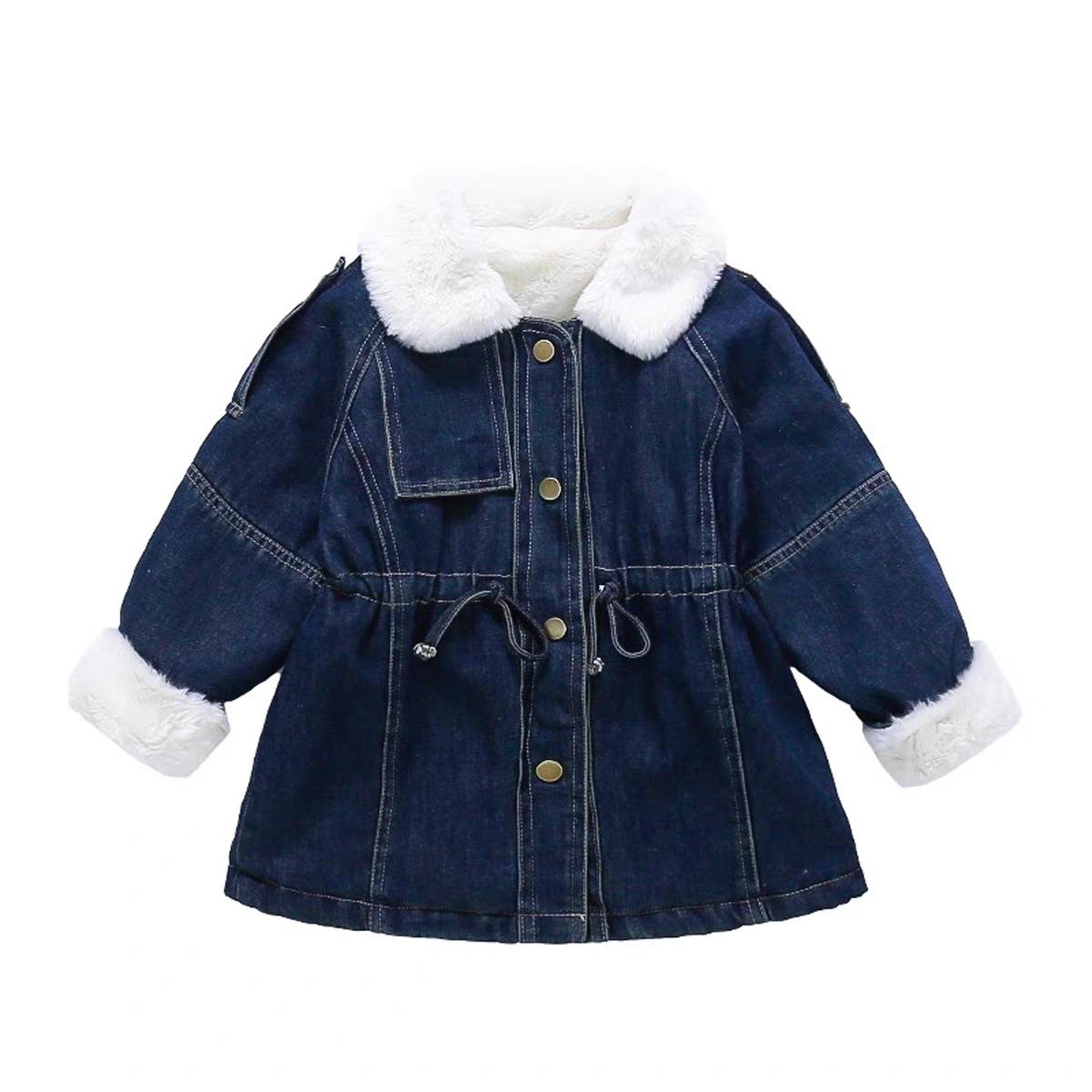 Abrigo vaquero forrado con piel, cálido y adecuado para el invierno