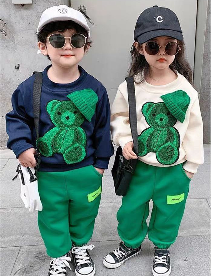 Conjunto de invierno de 2 piezas para niños con diseño de osito en 3D