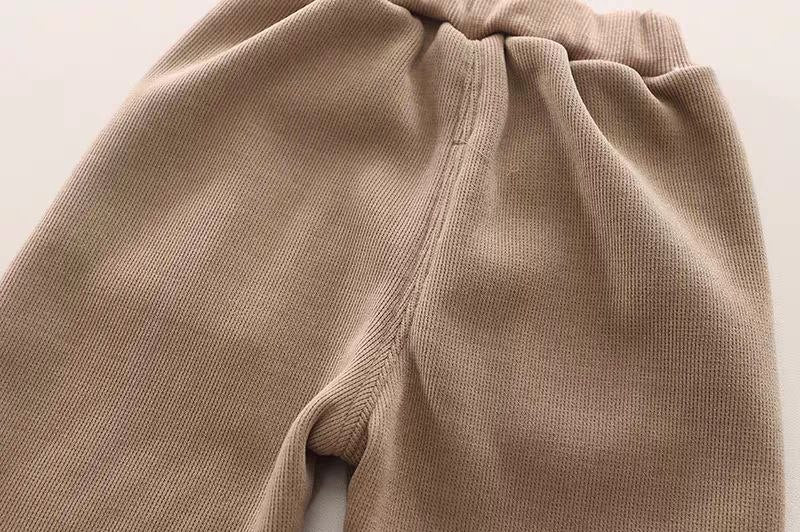 Conjunto de 3 piezas para niños: chaqueta, camiseta interior y pantalón con bordado de osito