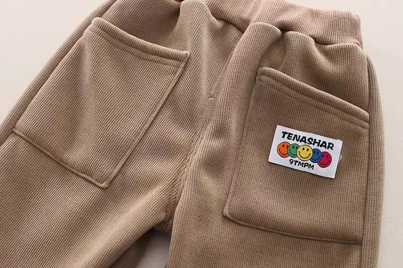 Conjunto de 3 piezas para niños: chaqueta, camiseta interior y pantalón con bordado de osito