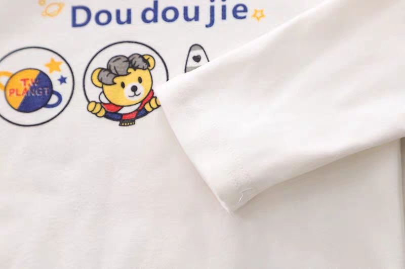 Conjunto de 3 piezas para niños: chaqueta, camiseta interior y pantalón con bordado de osito