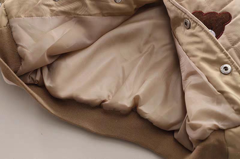 Conjunto de 3 piezas para niños: chaqueta, camiseta interior y pantalón con bordado de osito