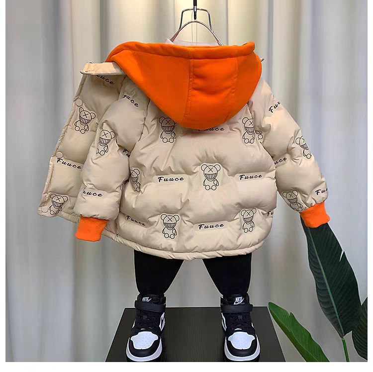 Chaqueta acolchada con estampado de oso