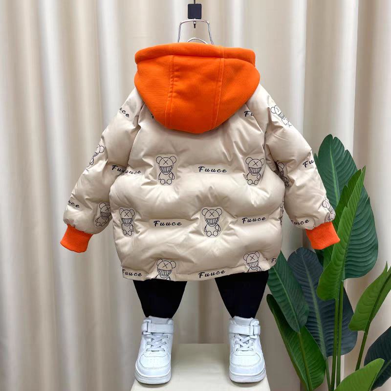 Chaqueta acolchada con estampado de oso