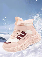 حذاء شتوي أنيق بطانة فرو دافئة وناعمة مناسب للشتاء