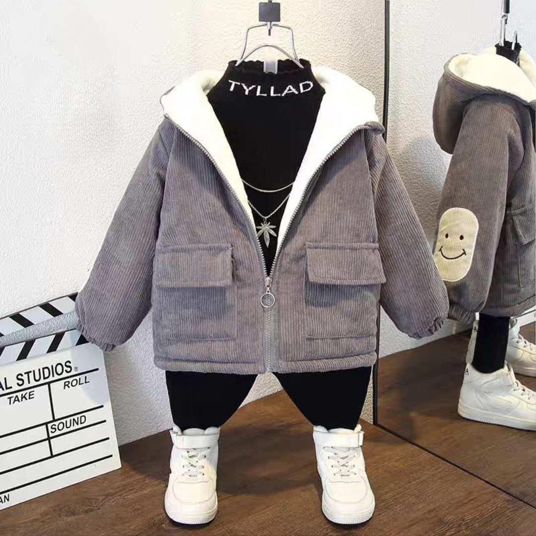 Chaqueta de invierno acolchada con capucha cálida