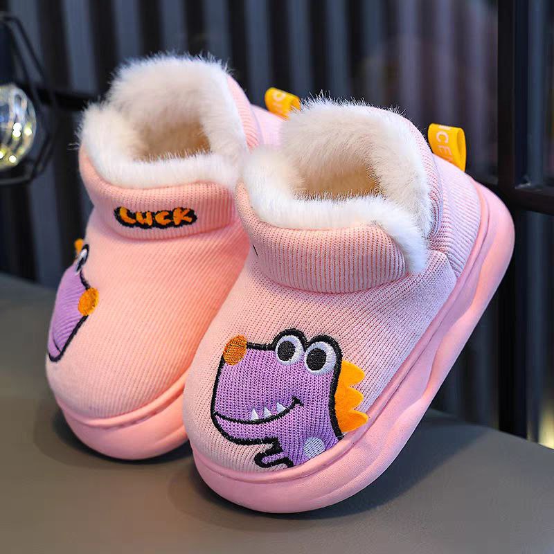 حذاء شتوي مبطّن بتصميم ديناصور