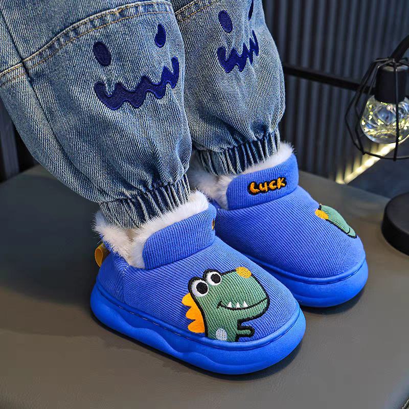 حذاء شتوي مبطّن بتصميم ديناصور