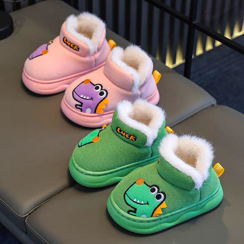 حذاء شتوي مبطّن بتصميم ديناصور