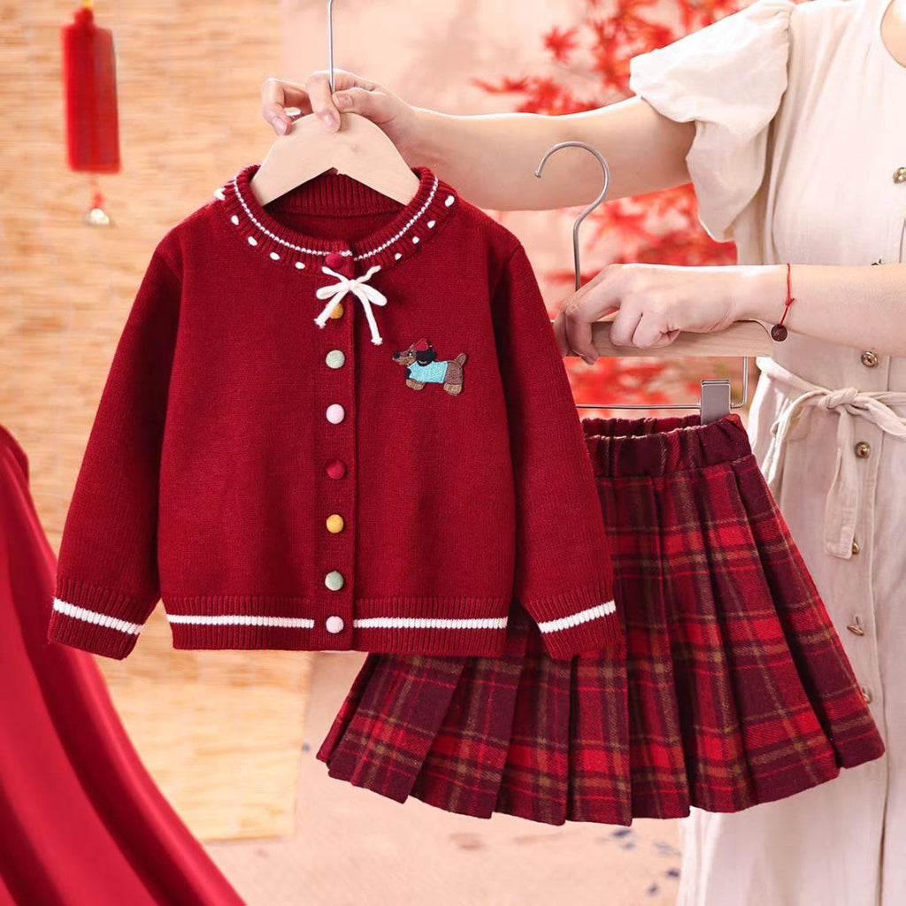 Vestido de invierno de una sola pieza con diseño clásico.