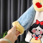 Conjunto de 2 piezas: chaqueta de terciopelo con estampado de fresas y pantalón de terciopelo.