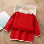 Conjunto de 2 piezas: suéter suave y falda a juego.