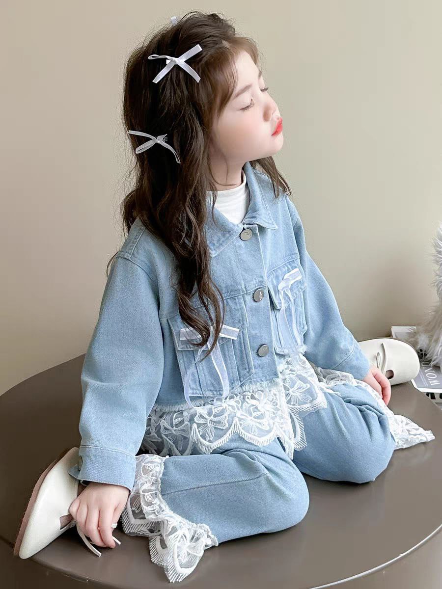 Conjunto de 2 piezas: chaqueta de mezclilla y pantalón vaquero.