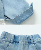 Conjunto de 2 piezas: chaqueta de mezclilla y pantalón vaquero.