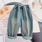 Conjunto de 3 piezas: camisa de cuadros, camiseta interior y pantalón vaquero