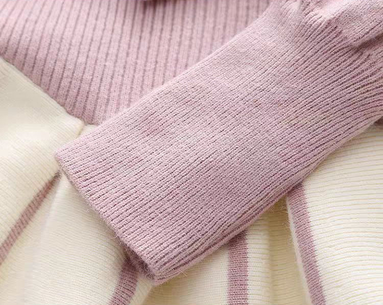 Vestido de invierno cálido con diseño de lazos de satén.