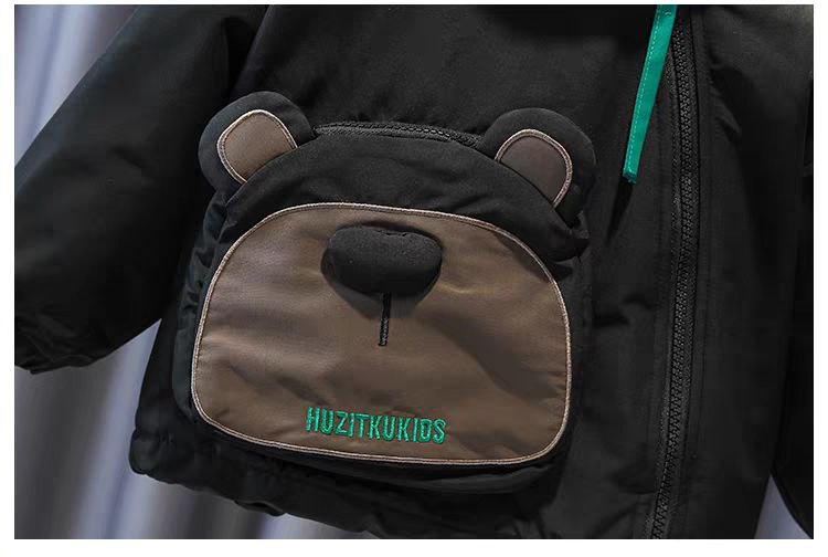 Conjunto invernal acolchado con diseño de oso (2 piezas)