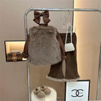 Conjunto de invierno elegante para niñas de 3 piezas: diseño refinado con detalles de piel sintética.