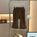 Conjunto de invierno elegante para niñas de 3 piezas: diseño refinado con detalles de piel sintética.