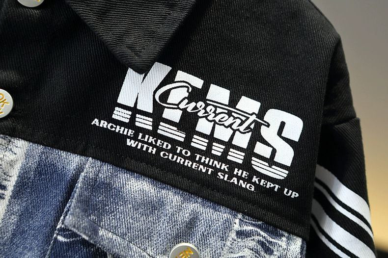 Conjunto casual de 2 piezas: chaqueta y pantalón con diseño denim moderno