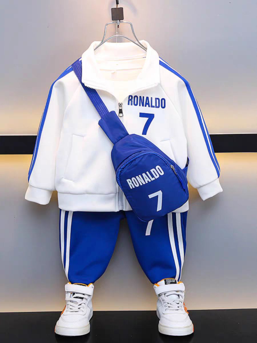 Conjunto deportivo de Ronaldo de 3 piezas: chaqueta, pantalón y bolso de hombro