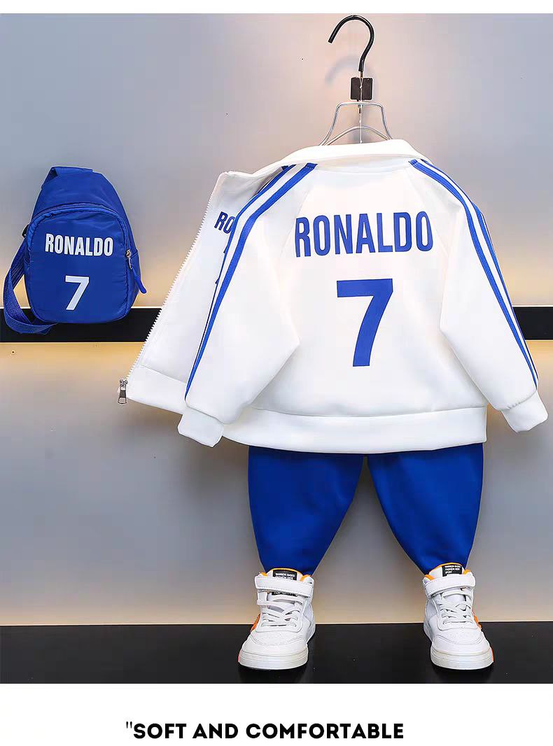 Conjunto deportivo de Ronaldo de 3 piezas: chaqueta, pantalón y bolso de hombro