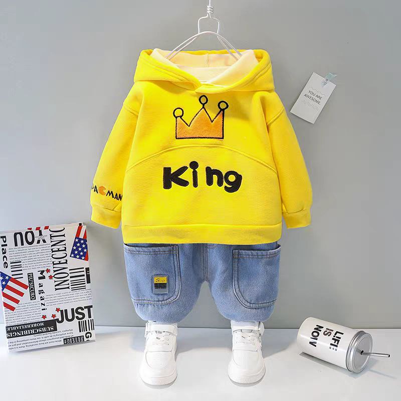 Conjunto de 2 piezas: sudadera con capucha y pantalón vaquero