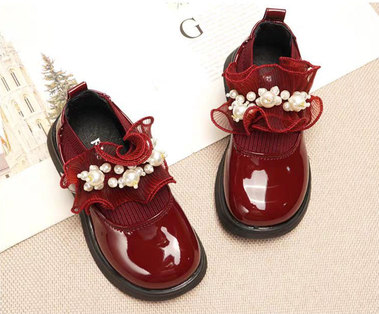 حذاء بناتي بتصميم كلاسيكي لامع