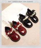 حذاء بناتي بتصميم كلاسيكي لامع