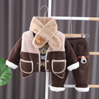 Conjunto de 3 piezas: chaqueta, camiseta interior y pantalón de diseño cálido