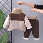 Conjunto de 3 piezas: chaqueta, camiseta interior y pantalón de diseño cálido