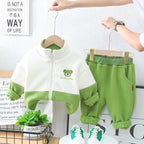 Conjunto de 2 piezas con bordado de osito, cálido de invierno para niños