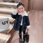 Abrigo vaquero forrado con piel, cálido y adecuado para el invierno