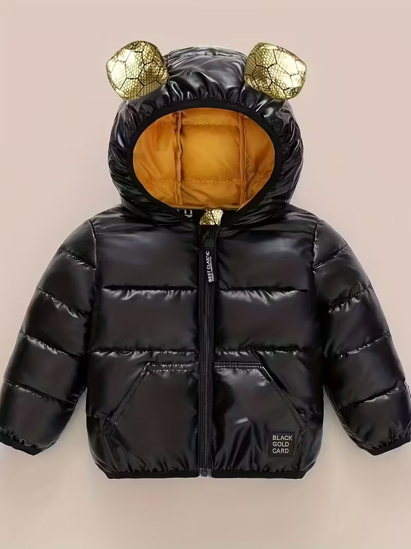 Chaqueta 'Black Gold' cálida con detalles dorados