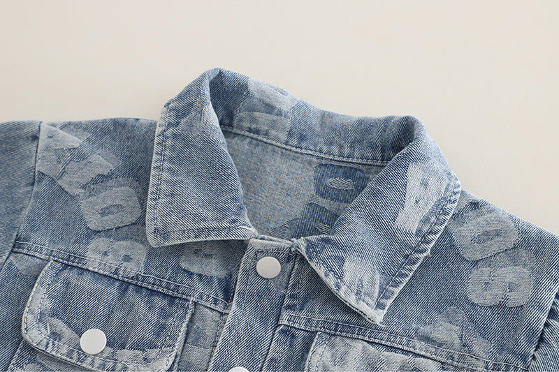 Conjunto de 3 piezas: chaqueta vaquera, camiseta de algodón y pantalón vaquero