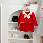 Conjunto de 2 piezas: suéter suave y falda a juego.