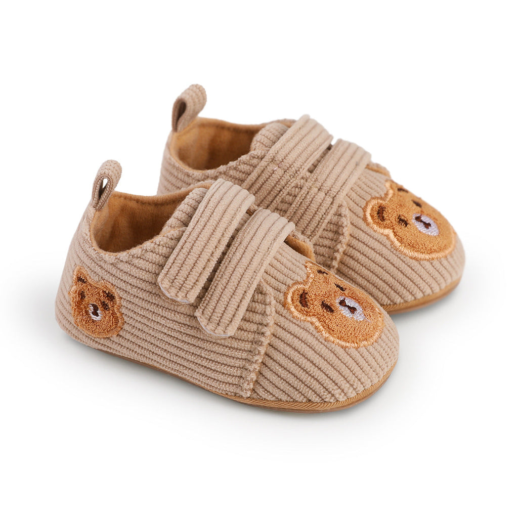 حذاء مواليد قماشي مطرّز بتصميم كرتوني