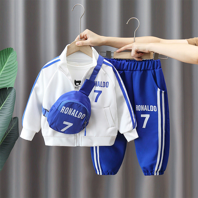 Conjunto deportivo de Ronaldo de 3 piezas: chaqueta, pantalón y bolso de hombro