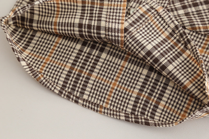 Conjunto de 3 piezas: chaqueta, camisa de cuadros interior y pantalón vaquero