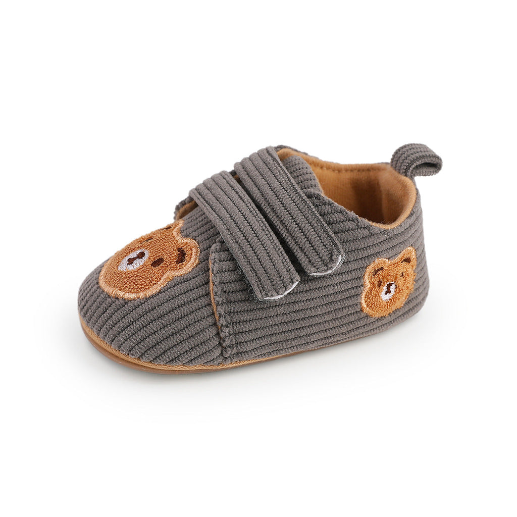 حذاء مواليد قماشي مطرّز بتصميم كرتوني