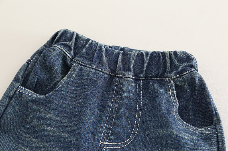 Conjunto de 3 piezas: chaqueta, camisa de cuadros interior y pantalón vaquero