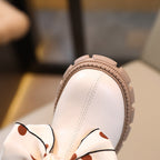 Botas de invierno elegantes con diseño de lazo de tela con lunares