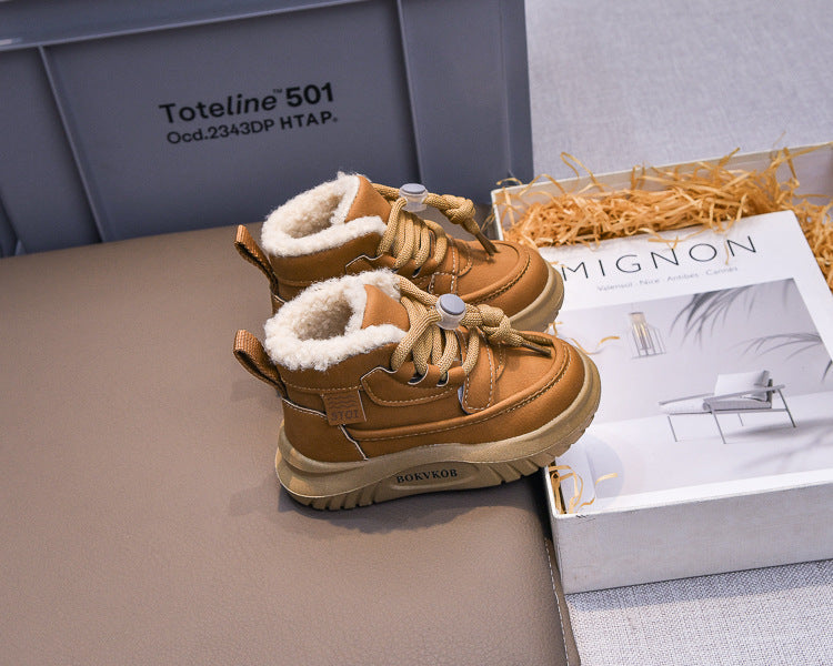 حذاء شتوي دافئ بطانة فرو فاخرة مناسب لفصل شتاء