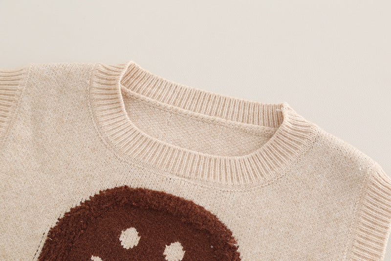 Conjunto de 3 piezas: camisa vaquera, suéter de lana y pantalón