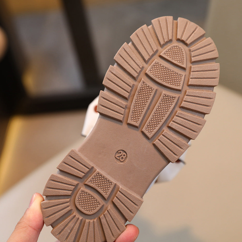 Botas de invierno elegantes con diseño de lazo de tela con lunares