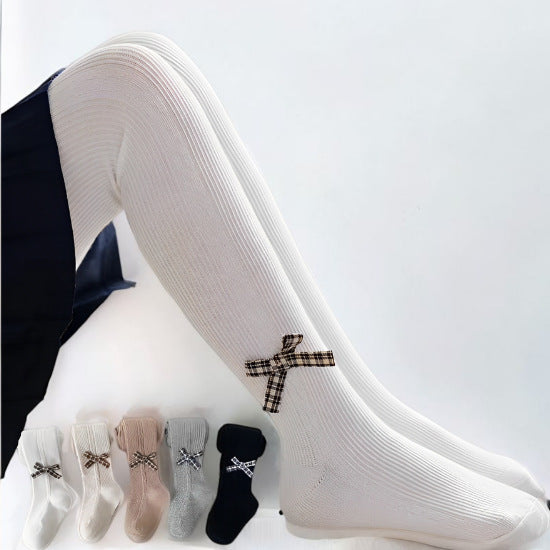 Calcetines largos y cálidos con diseño de lazo clásico