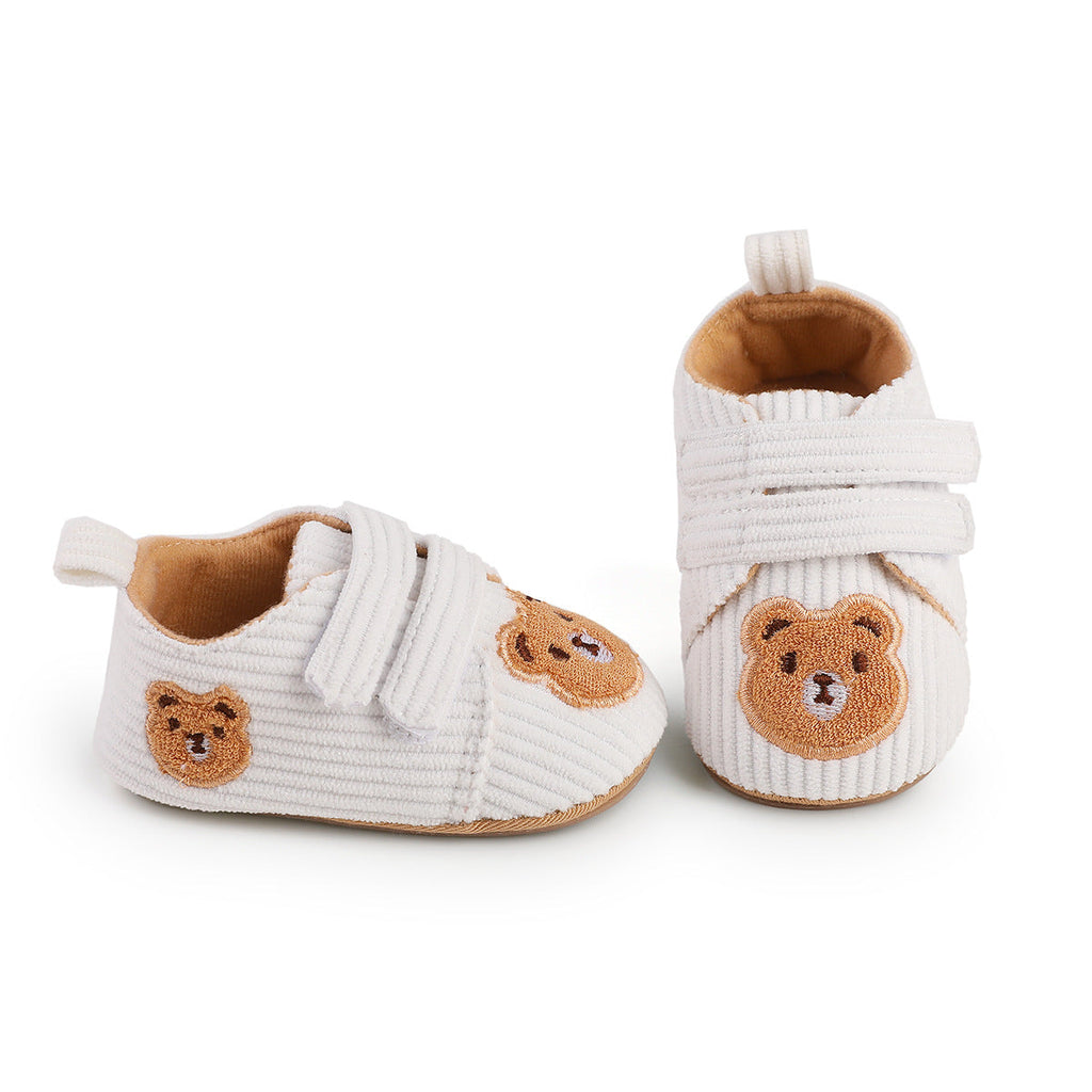 حذاء مواليد قماشي مطرّز بتصميم كرتوني